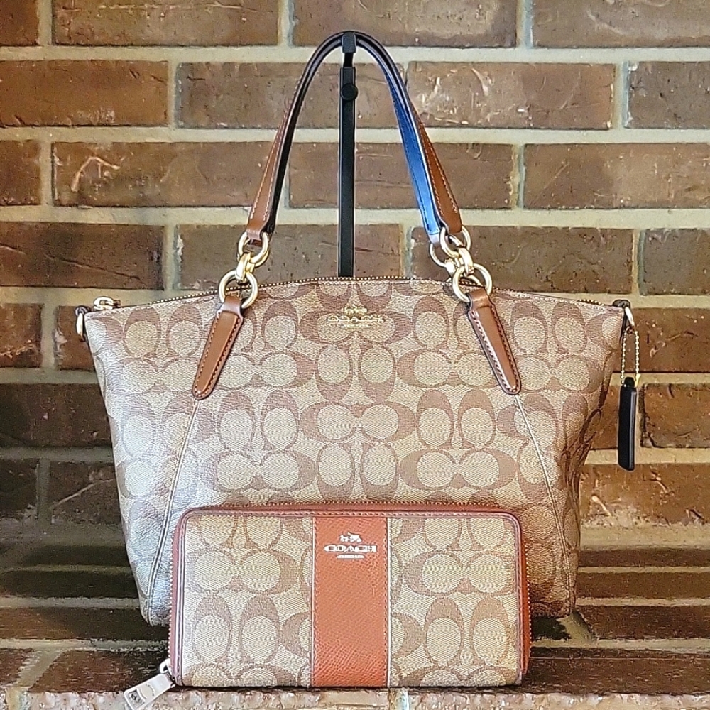 COACH Ava Tote With Wallet Khaki/Brown